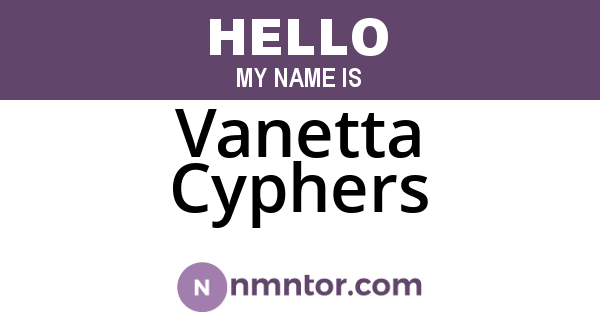 Vanetta Cyphers