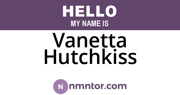 Vanetta Hutchkiss