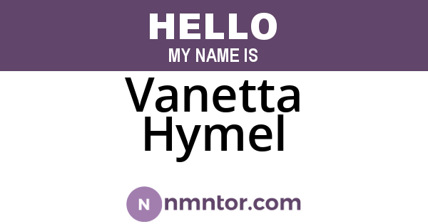 Vanetta Hymel