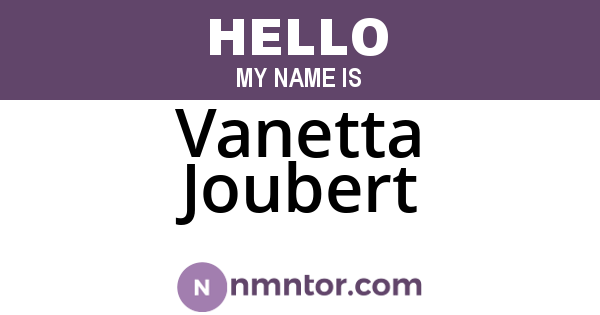 Vanetta Joubert