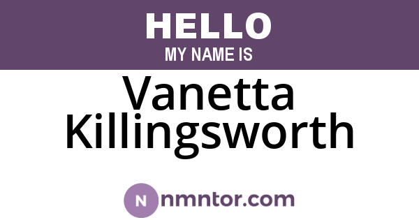 Vanetta Killingsworth