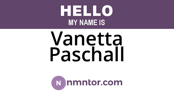 Vanetta Paschall