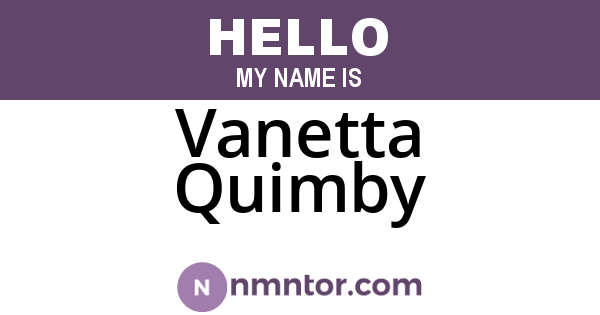 Vanetta Quimby