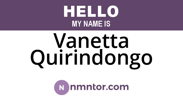 Vanetta Quirindongo