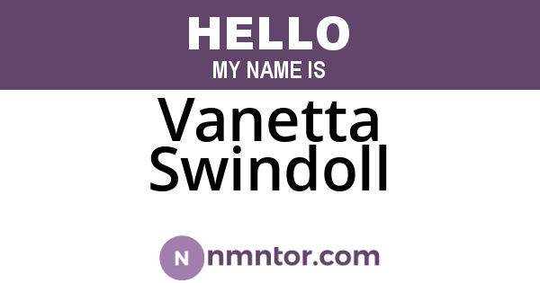 Vanetta Swindoll