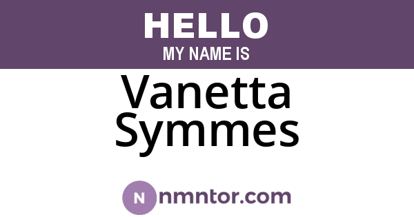 Vanetta Symmes