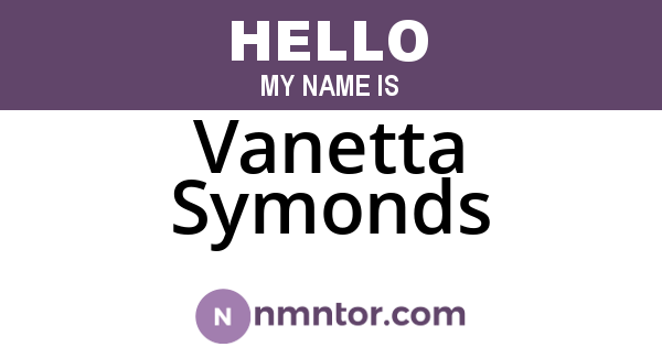 Vanetta Symonds