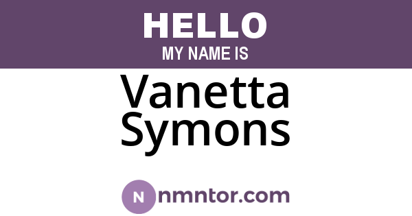 Vanetta Symons