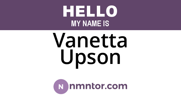 Vanetta Upson