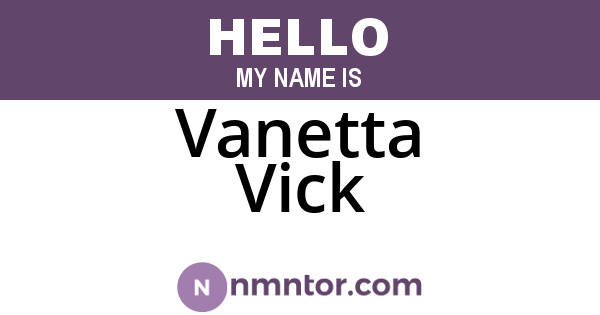 Vanetta Vick