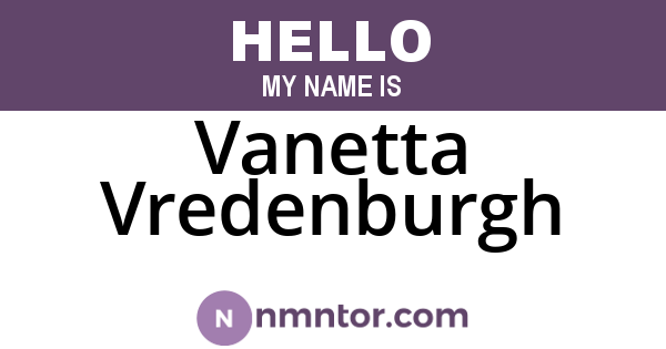 Vanetta Vredenburgh