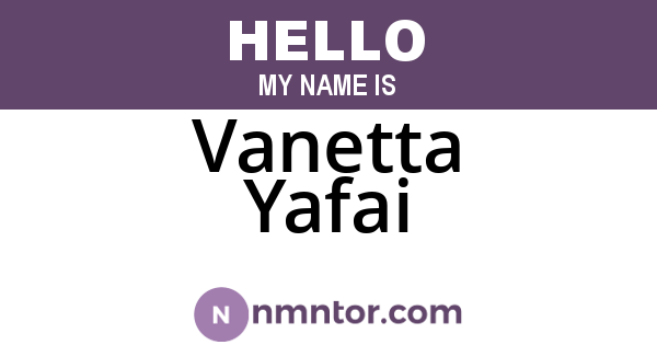 Vanetta Yafai