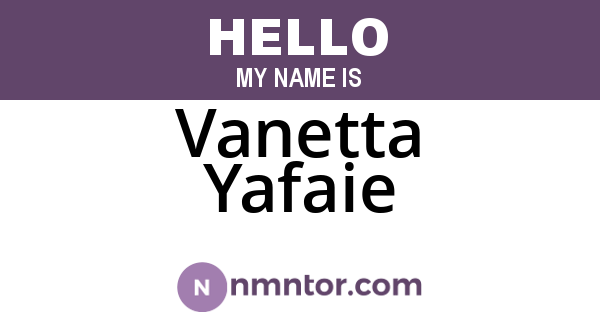 Vanetta Yafaie