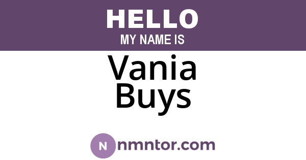 Vania Buys