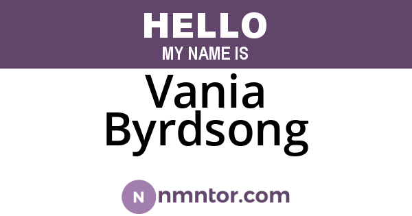 Vania Byrdsong
