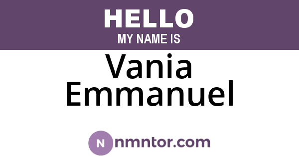 Vania Emmanuel