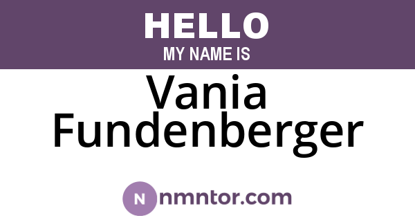 Vania Fundenberger