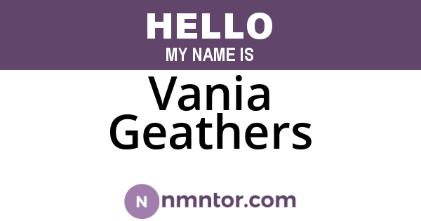 Vania Geathers