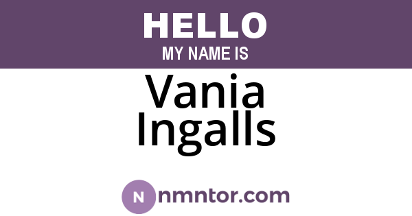 Vania Ingalls
