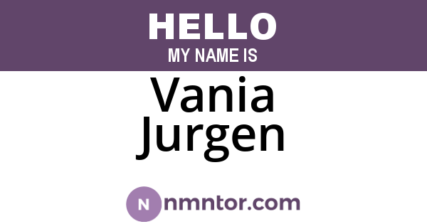 Vania Jurgen