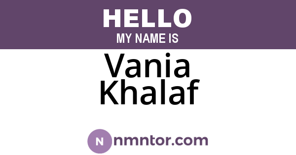 Vania Khalaf
