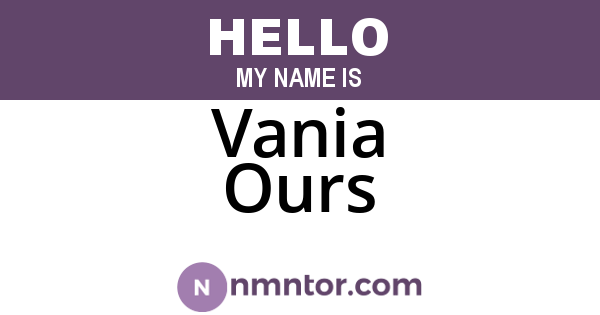 Vania Ours