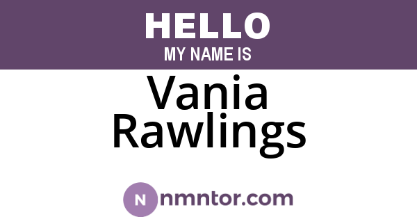 Vania Rawlings