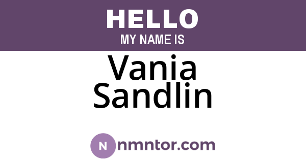 Vania Sandlin