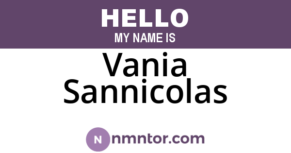 Vania Sannicolas