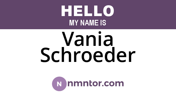 Vania Schroeder