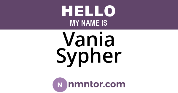 Vania Sypher