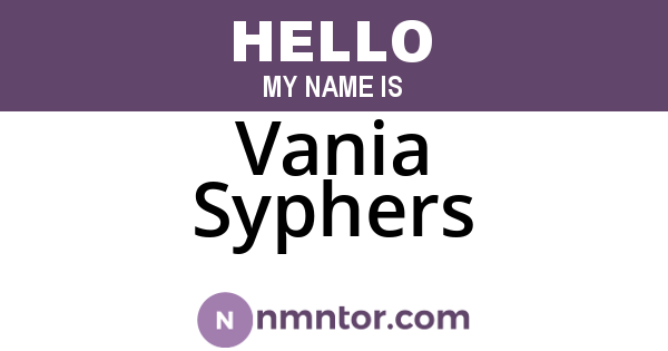 Vania Syphers