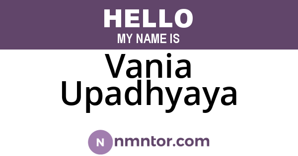 Vania Upadhyaya
