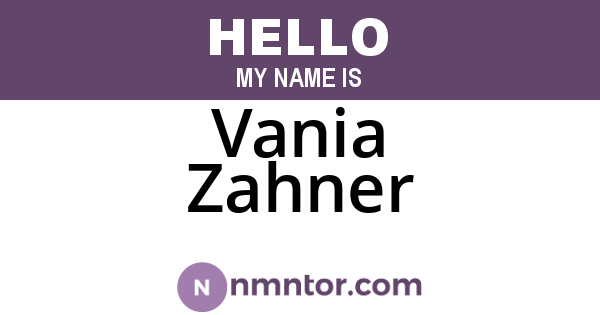 Vania Zahner