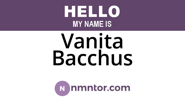Vanita Bacchus