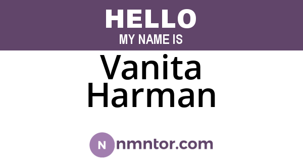 Vanita Harman