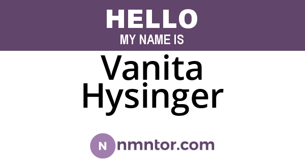 Vanita Hysinger