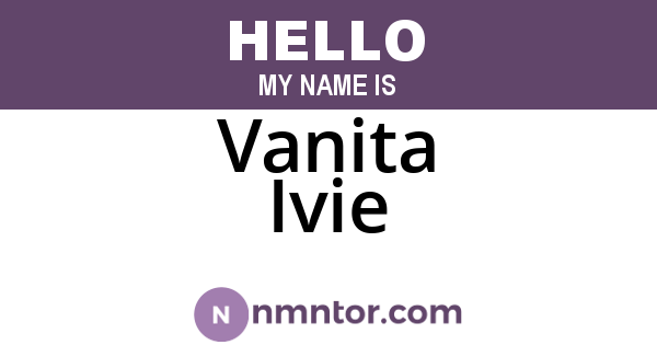 Vanita Ivie