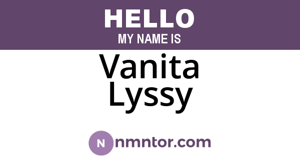 Vanita Lyssy