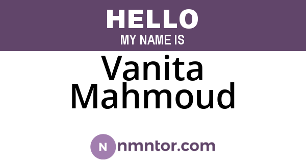 Vanita Mahmoud