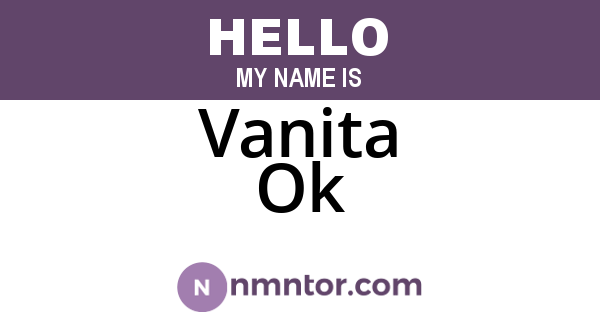 Vanita Ok
