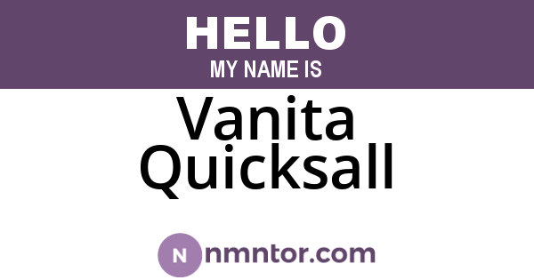 Vanita Quicksall