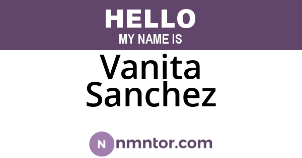 Vanita Sanchez