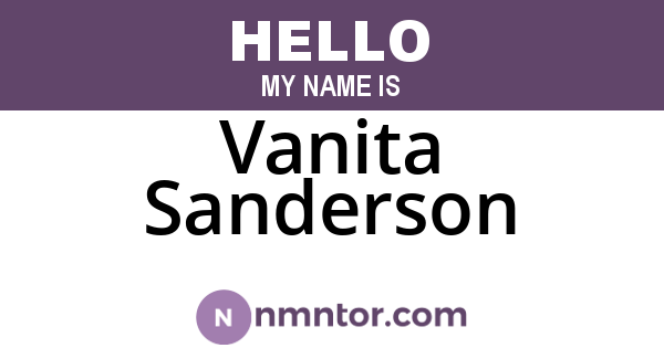 Vanita Sanderson