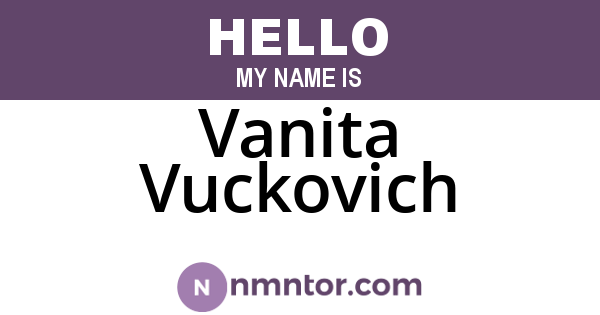 Vanita Vuckovich