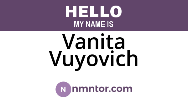 Vanita Vuyovich