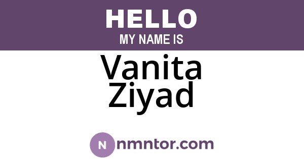 Vanita Ziyad