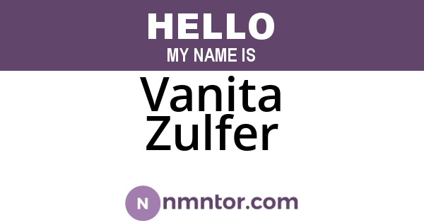 Vanita Zulfer
