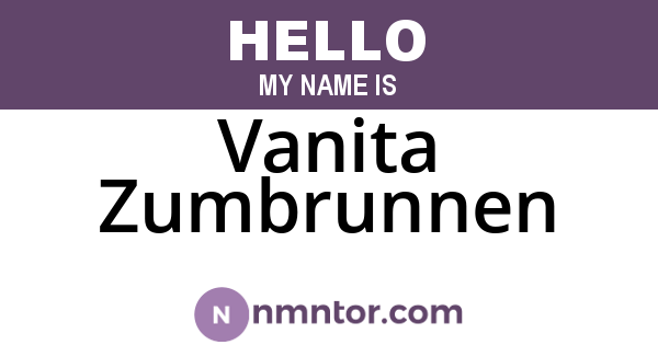Vanita Zumbrunnen