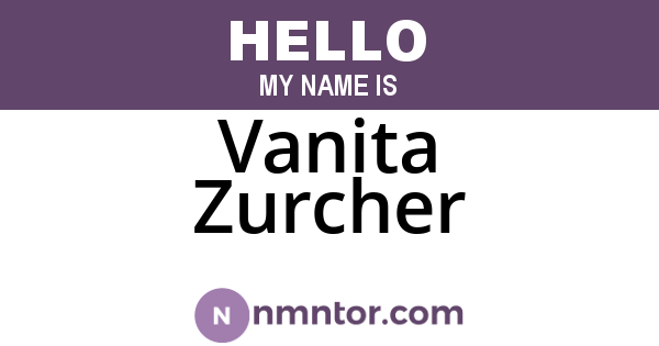 Vanita Zurcher